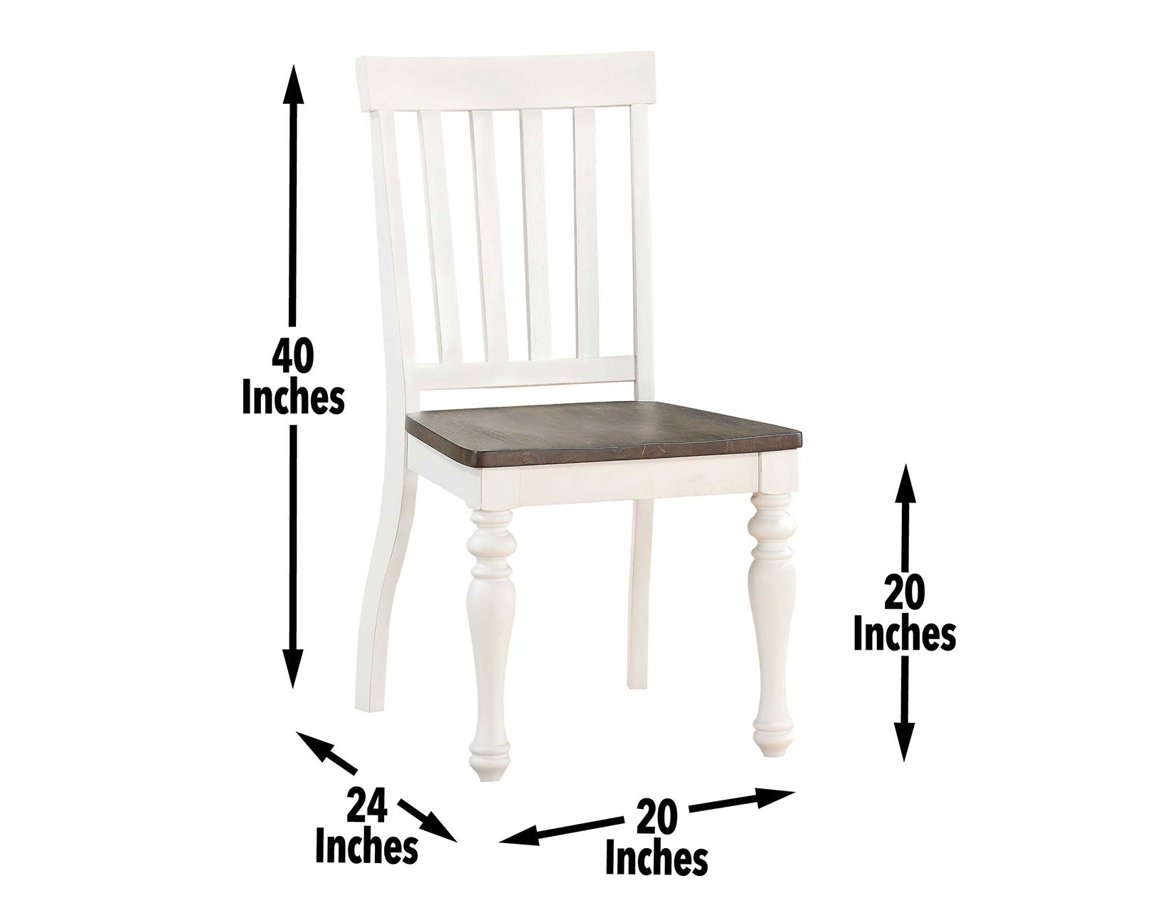 Steve Silver Furniture - Joanna 7 Piece Dining Set - White - White|Dark Brown Wood - Dining Room Sets - Additional View 1