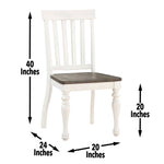 Steve Silver Furniture - Joanna 7 Piece Dining Set - White - White|Dark Brown Wood - Dining Room Sets - Additional View 1