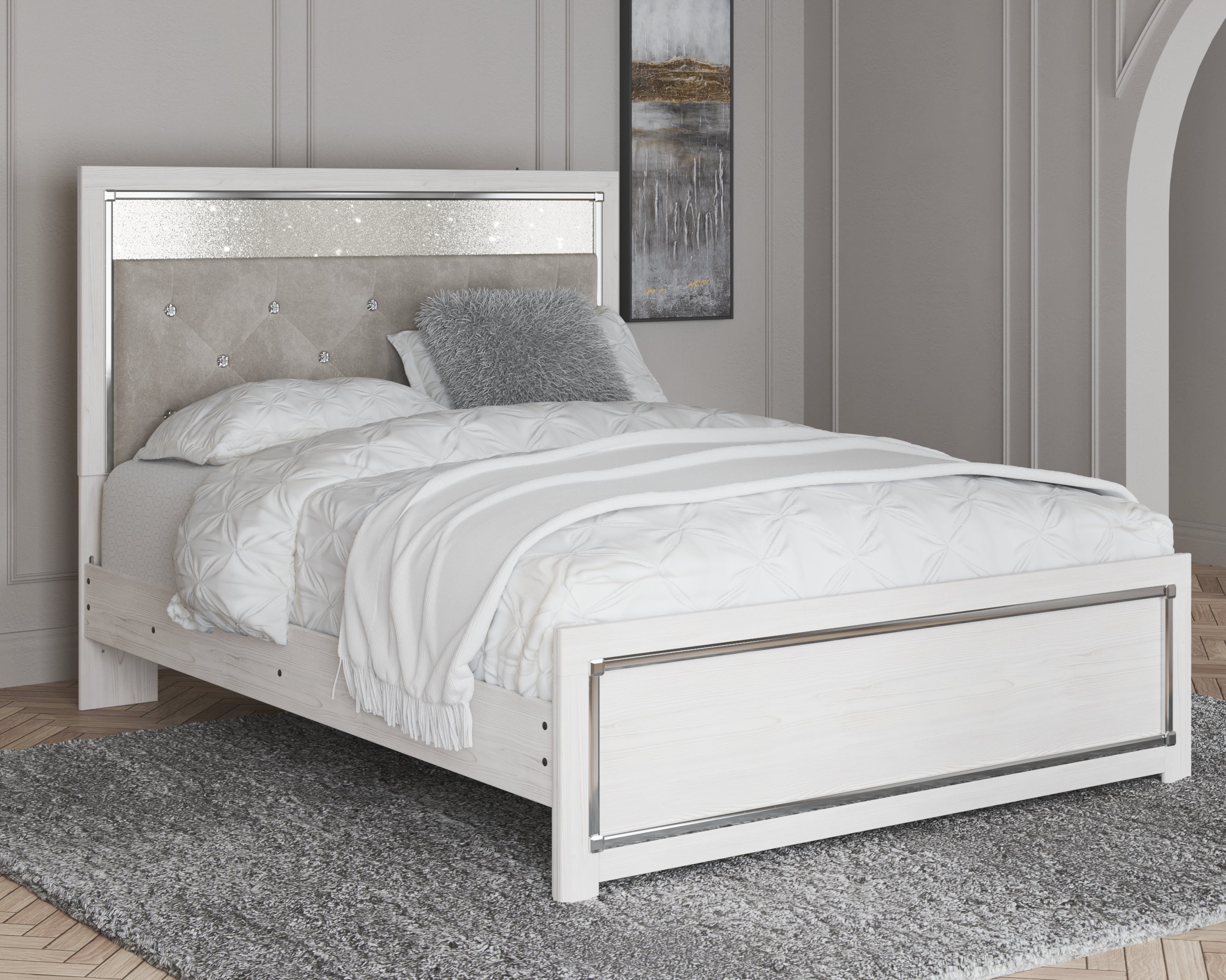 Ashley Furniture - Altyra Queen Panel Bed - White Wood - Beds - Additional View 1