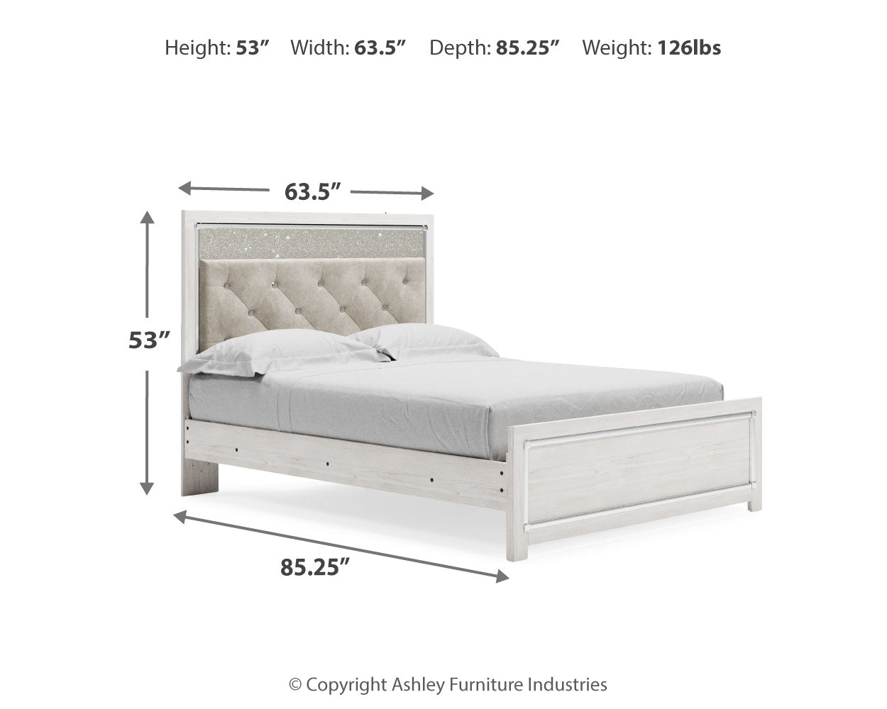Ashley Furniture - Altyra Queen Panel Bed - White Wood - Beds - Additional View 3