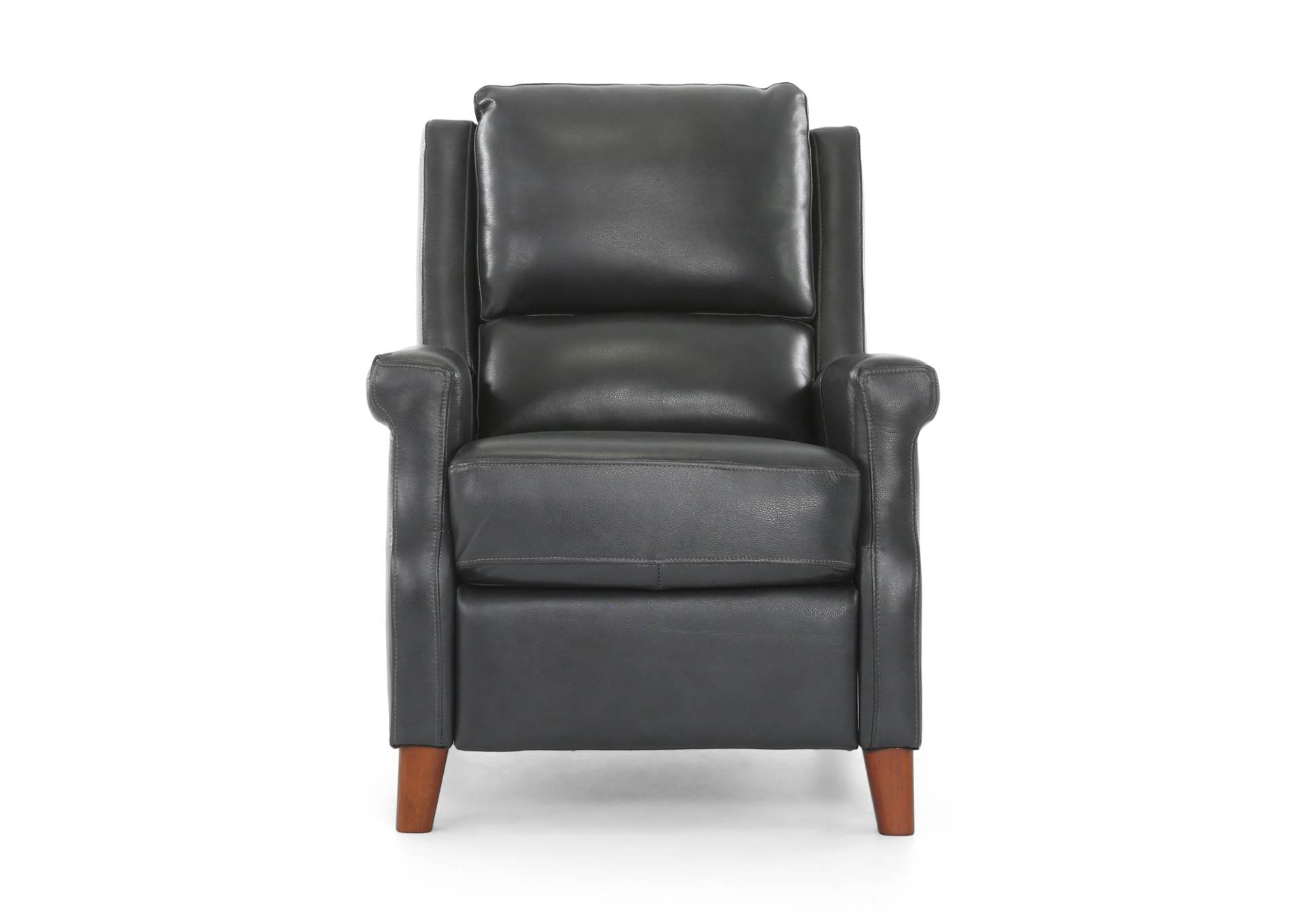 Carenton Leather Push Back Recliner - Blueberry