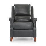 Carenton Leather Push Back Recliner - Blueberry