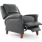 Carenton Leather Push Back Recliner - Blueberry - Additional View 2