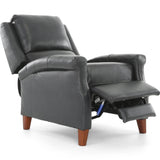 Carenton Leather Push Back Recliner - Blueberry - Additional View 2