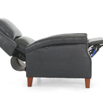 Carenton Leather Push Back Recliner - Blueberry - Additional View 3