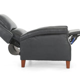 Carenton Leather Push Back Recliner - Blueberry - Additional View 3
