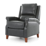 Carenton Leather Push Back Recliner - Blueberry - Additional View 4