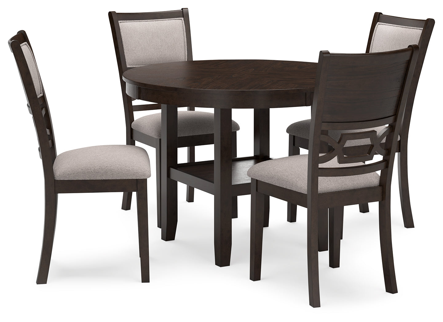 Ashley Furniture - Langwest 5 Piece Dining Set - Dark Brown Fabric|Wood - Dining Room Sets