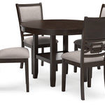 Ashley Furniture - Langwest 5 Piece Dining Set - Dark Brown Fabric|Wood - Dining Room Sets