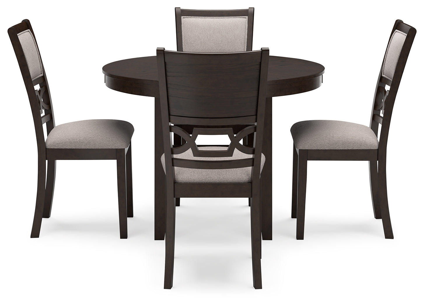 Ashley Furniture - Langwest 5 Piece Dining Set - Dark Brown Fabric|Wood - Dining Room Sets - Additional View 2