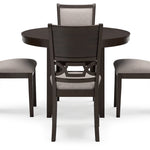 Ashley Furniture - Langwest 5 Piece Dining Set - Dark Brown Fabric|Wood - Dining Room Sets - Additional View 2