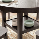 Ashley Furniture - Langwest 5 Piece Dining Set - Dark Brown Fabric|Wood - Dining Room Sets - Additional View 3