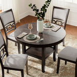 Ashley Furniture - Langwest 5 Piece Dining Set - Dark Brown Fabric|Wood - Dining Room Sets - Additional View 4