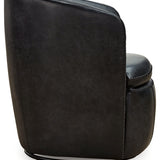 Ashley Furniture - Kierreys 100% Leather Swivel Chair - Midnight - Black - Chairs - Additional View 3