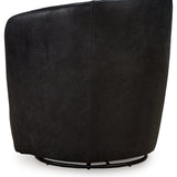 Ashley Furniture - Kierreys 100% Leather Swivel Chair - Midnight - Black - Chairs - Additional View 4