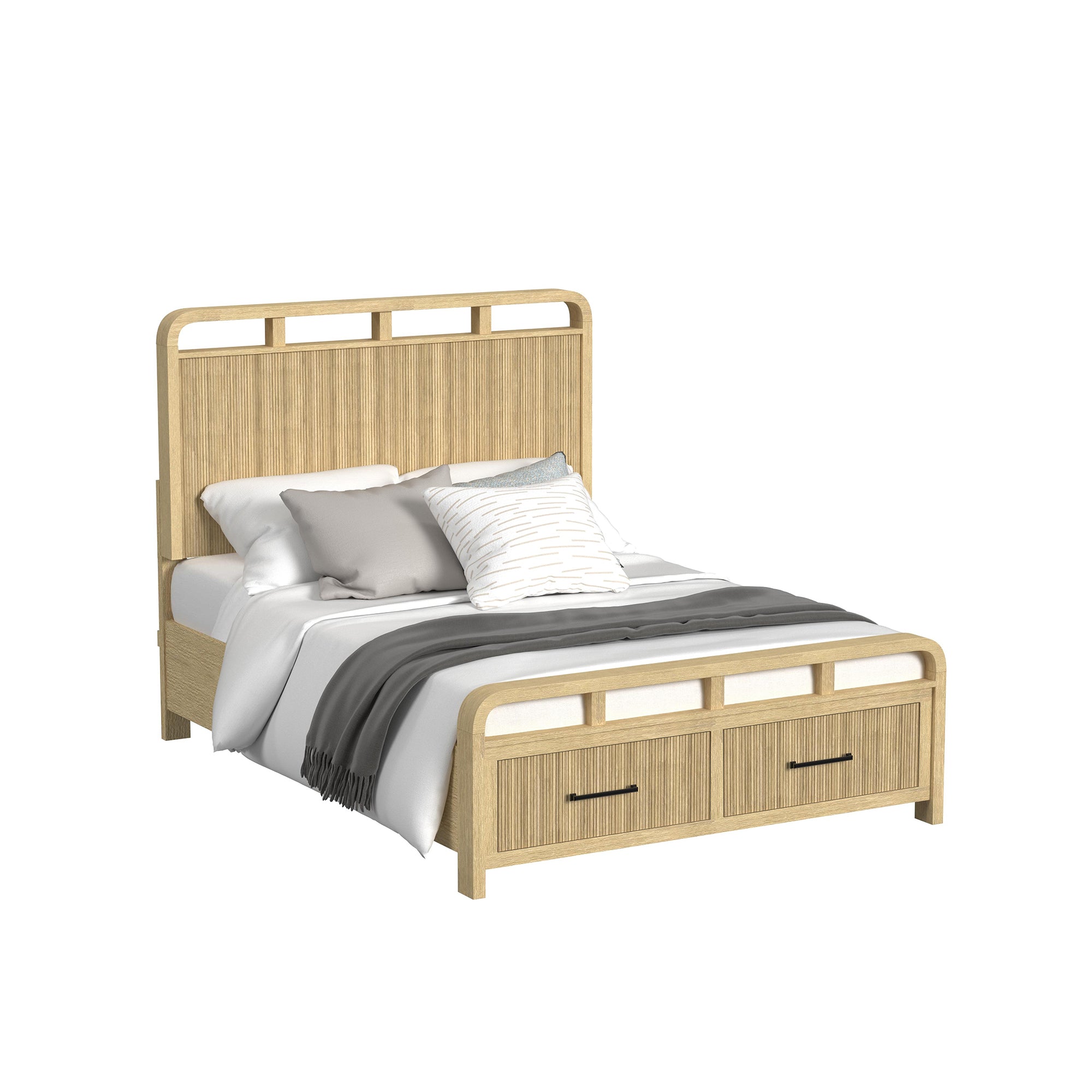Elements International - Ridgemont Full Bed - Light Brown Wood - Beds