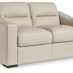 Ashley Furniture - TRESURE TROVE ALMOND LOVESEAT - White Leather Match - Loveseats