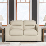Ashley Furniture - TRESURE TROVE ALMOND LOVESEAT - White Leather Match - Loveseats - Additional View 1
