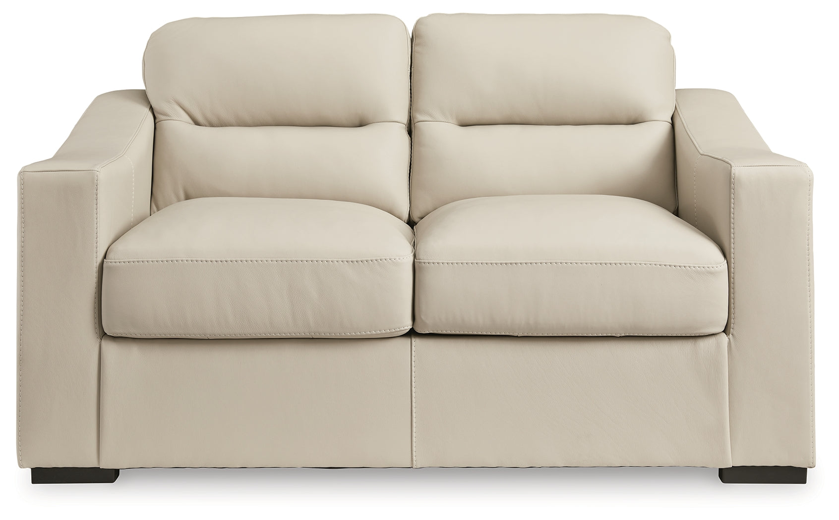 Ashley Furniture - TRESURE TROVE ALMOND LOVESEAT - White Leather Match - Loveseats - Additional View 2