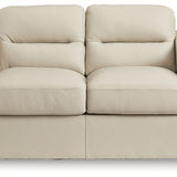 Ashley Furniture - TRESURE TROVE ALMOND LOVESEAT - White Leather Match - Loveseats - Additional View 2