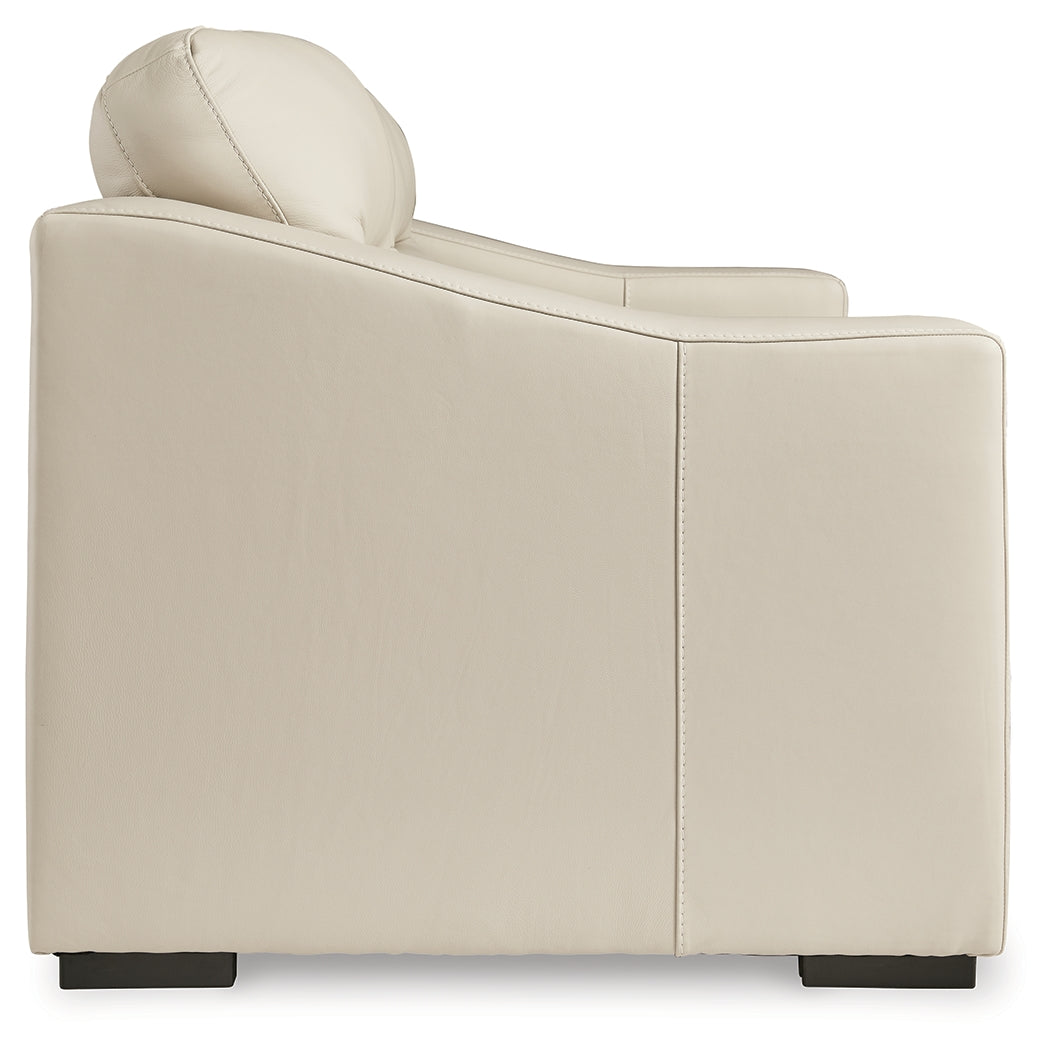 Ashley Furniture - TRESURE TROVE ALMOND LOVESEAT - White Leather Match - Loveseats - Additional View 3