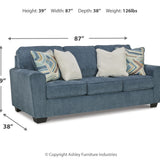 Ashley Furniture - Cashton Blue Sofa - Fabric - Sofas - Additional View 3