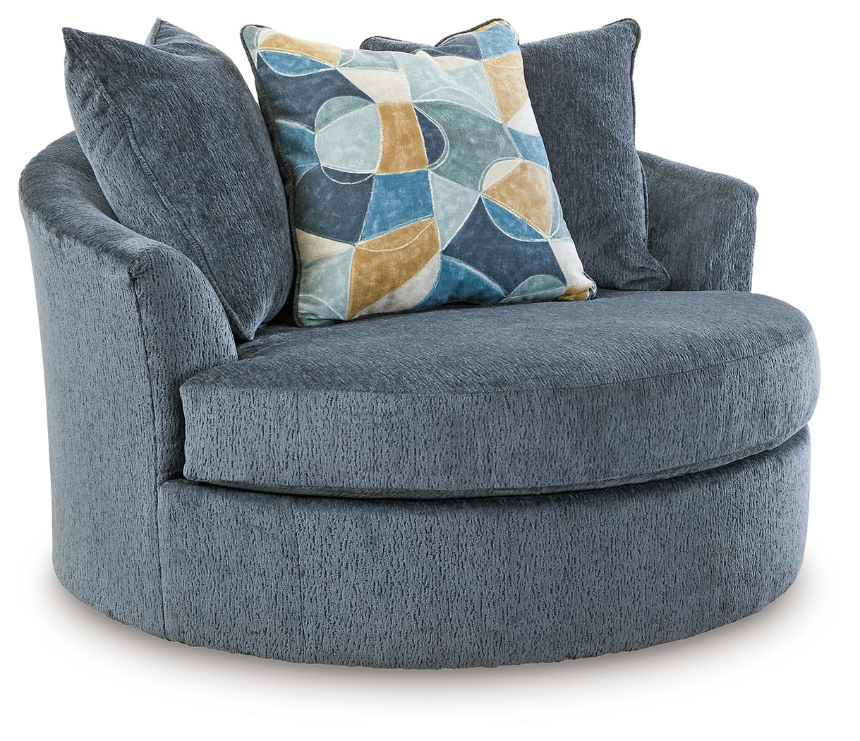Ashley Furniture - MAXON PLACE NAVY OVERSIZED SWIVEL CHAIR - Blue Fabric - Chairs