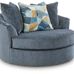 Ashley Furniture - MAXON PLACE NAVY OVERSIZED SWIVEL CHAIR - Blue Fabric - Chairs