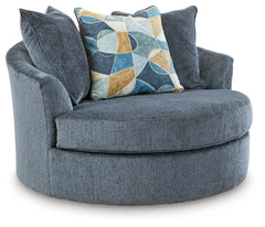 Ashley Furniture - MAXON PLACE NAVY OVERSIZED SWIVEL CHAIR - Blue Fabric - Chairs