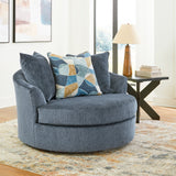 Ashley Furniture - MAXON PLACE NAVY OVERSIZED SWIVEL CHAIR - Blue Fabric - Chairs - Additional View 1