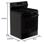 GE BLACK 30" FREE STANDING GAS RANGE - Ranges - Additional View 21