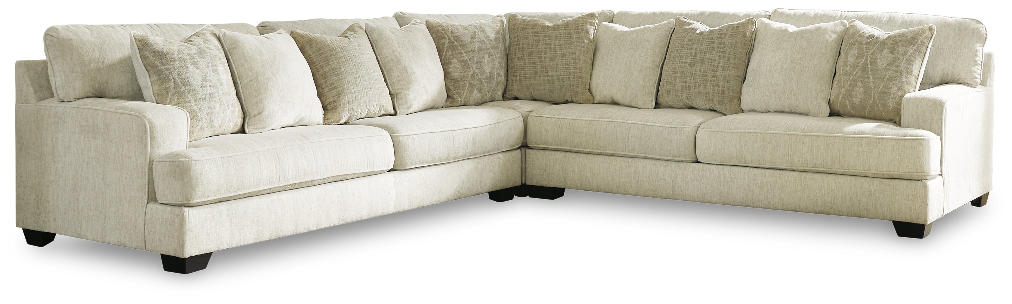 Ashley Furniture - Rawcliffe Parchment 3 Piece Sectional - Beige Fabric - Sectionals
