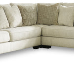Ashley Furniture - Rawcliffe Parchment 3 Piece Sectional - Beige Fabric - Sectionals