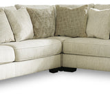 Ashley Furniture - Rawcliffe Parchment 3 Piece Sectional - Beige Fabric - Sectionals