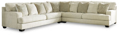 Ashley Furniture - Rawcliffe Parchment 3 Piece Sectional - Beige Fabric - Sectionals