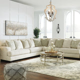 Ashley Furniture - Rawcliffe Parchment 3 Piece Sectional - Beige Fabric - Sectionals - Additional View 4