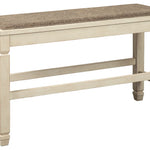 Ashley Furniture - Bolanburg Counter Dining Bench - Beige Fabric|Wood - Benches