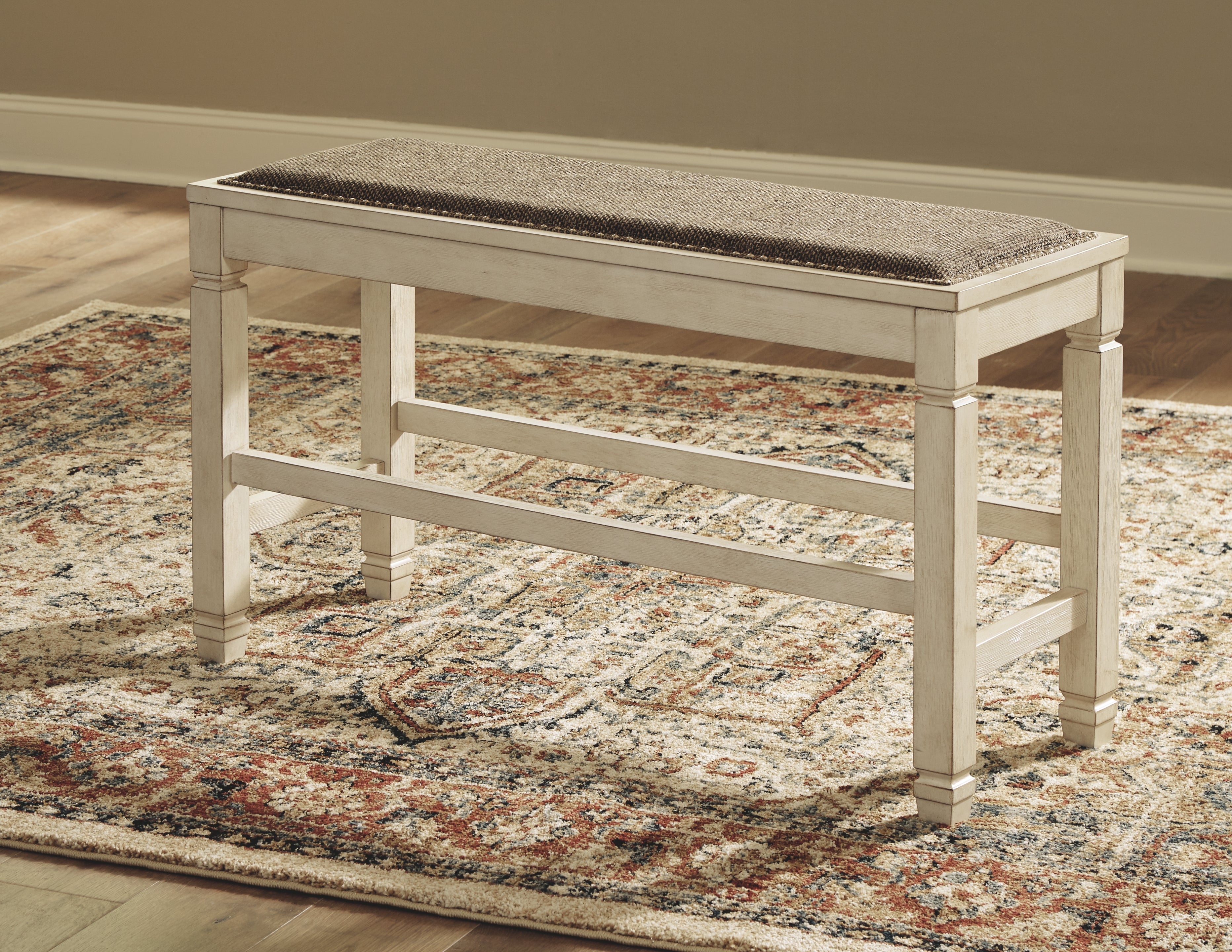 Ashley Furniture - Bolanburg Counter Dining Bench - Beige Fabric|Wood - Benches - Additional View 6