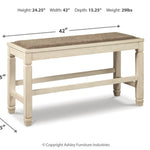 Ashley Furniture - Bolanburg Counter Dining Bench - Beige Fabric|Wood - Benches - Additional View 9