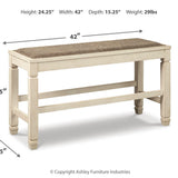 Ashley Furniture - Bolanburg Counter Dining Bench - Beige Fabric|Wood - Benches - Additional View 9