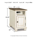 Ashley Furniture - REALYN CHAIR SIDE POWER END TABLE - Light Brown Wood - Tables - Additional View 3