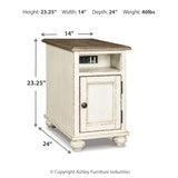 Ashley Furniture - REALYN CHAIR SIDE POWER END TABLE - Light Brown Wood - Tables - Additional View 3