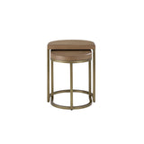 Bernards - ELURE NESTING TABLES - Light Brown Wood|Metal - Tables - Additional View 1