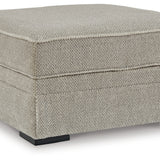 Ashley Furniture - Calnita Ottoman - Beige Fabric - Ottomans