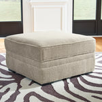 Ashley Furniture - Calnita Ottoman - Beige Fabric - Ottomans - Additional View 1