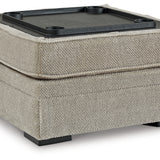 Ashley Furniture - Calnita Ottoman - Beige Fabric - Ottomans - Additional View 3