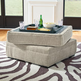 Ashley Furniture - Calnita Ottoman - Beige Fabric - Ottomans - Additional View 5