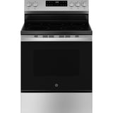 GE STAINLESS ELECTRIC FREE-STANDING SELF CLEANING RANGE - Pearl Silver|Black - Ranges