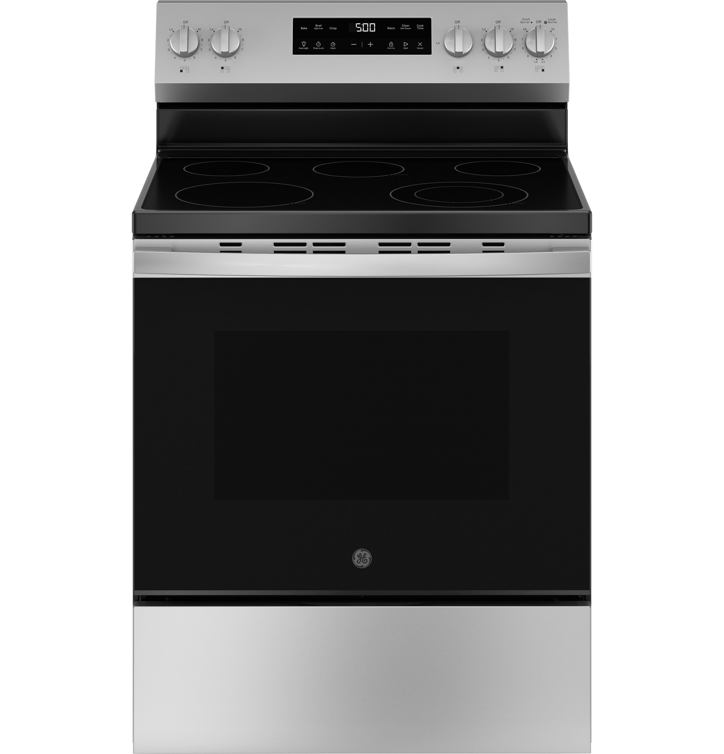GE STAINLESS ELECTRIC FREE-STANDING SELF CLEANING RANGE - Pearl Silver|Black - Ranges