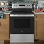 GE STAINLESS ELECTRIC FREE-STANDING SELF CLEANING RANGE - Pearl Silver|Black - Ranges - Additional View 5